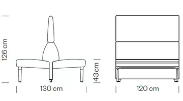 AMBIT 1066 - Fabric bench seating with back by Et al. - view 3